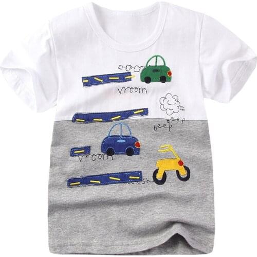 Fashion Summer Baby Boy Tees Children Clothing Cotton Short-sleeved T-shirt Boys girls tops Car Printing Kids t-Shirts
