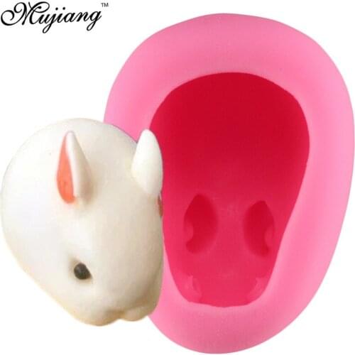 Mujiang 3D Easter Rabbit Silicone Molds Bunny Cake Decorating Tools Candy Chocolate Gumpaste Mould Mousse Craft Fondant Mold