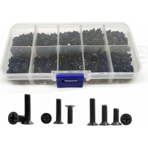 500Pcs KM Screw M2 M2.5 M3 Flat Head Phillips Screws Laptop Notebook Screws Set Kit for computer small screw