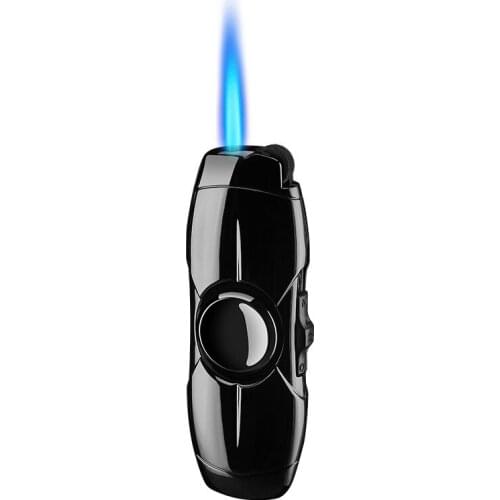 Straight Fingertip Top Inflatable Butane Gas Lighter Creative Rotary Top Windproof Lighter