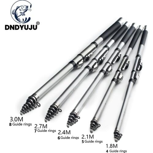 Portable Rock 1.8m 2.1m 2.4m 2.7m 3.0m Carp rod Telescopic Sea Fishing Rod Spinning rod carbon fiber Ultralight hard