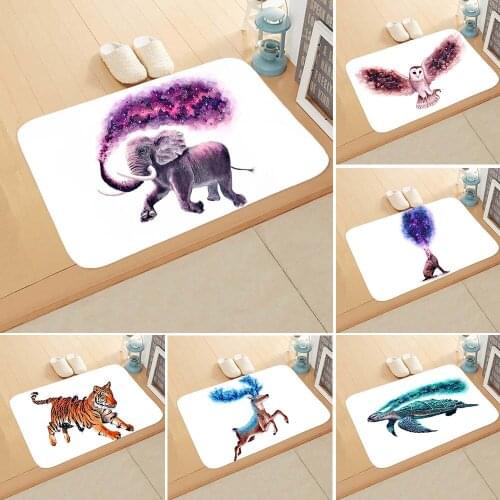 Doormat Starry Sky Animal Anti-slip Absorb Water Bath Mat Bathroom Home Kitchen Bedroon Floor Mat Entrance 40*60cm DD-0098