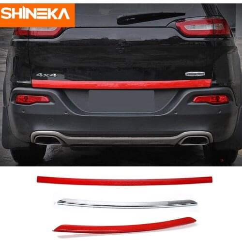 SHINEKA Car Stickers for Jeep Cherokee 2014-2018 ABS Car Tail Door Trunk Decoration Strip Cover for Jeep Cherokee Accessories