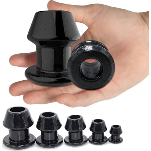 Super Huge Butt Plug Anal Rings Hollow Anal Plug Silicone Speculum Sex Appliance Dilator Prostate Massager Enema Bowel Cleaner