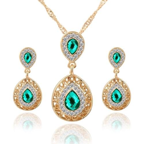 Bridal Wedding Jewelry Charm Crystal Water Drop Pendant Necklaces Fashion Pendant Necklaces Zircon Gift Femme