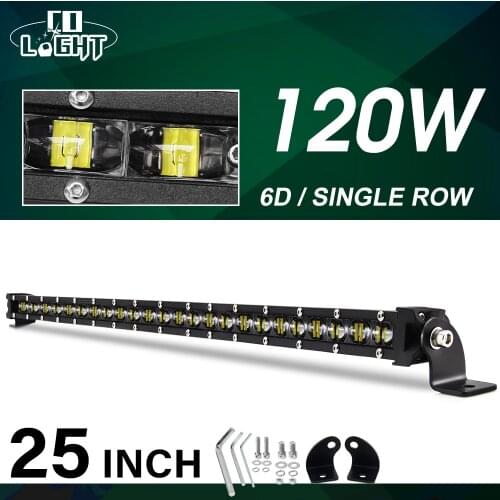 CO LIGHT 6D Car Led Light Bar 25.6"120W Super Slim Combo Auto Led Driving Light 12V Work Light for Offroad ATV Truck 4X4 SUV 4WD