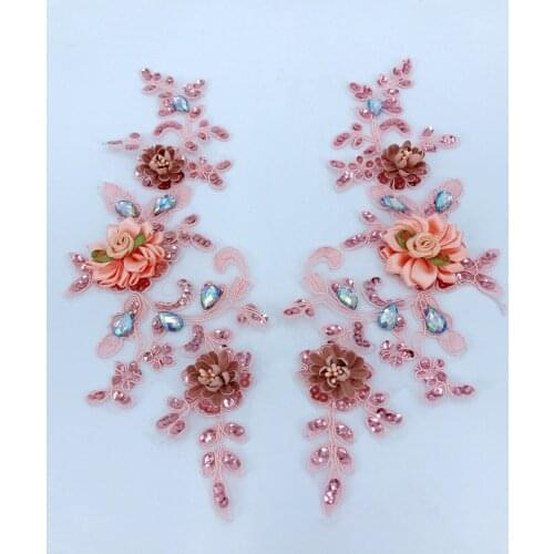 Candy color cloth paste hot diamond sequins on the flower 3D lace DIY clothing childrens clothing decoration accessories
