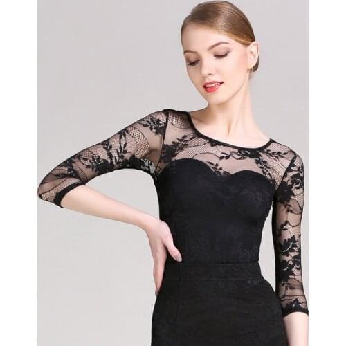 3Colors Latin Dance Top See Through Latino Dance Clothes Women Dancer Outfits Stage Wear Ballroom Salsa Practice Costume JL1123