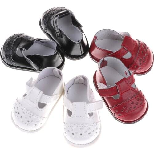 1 Pair Cute fashion Doll Shoes Adorable Party Ankle Strap PU Leather Shoes For 16'' Dolls Clothing Accessories