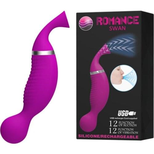 Baile USB Rechargeable 12 Function nipple sucking Vibrator oral sex sucking Clitoral Stimulator Clit Sex Toys Products for Woman