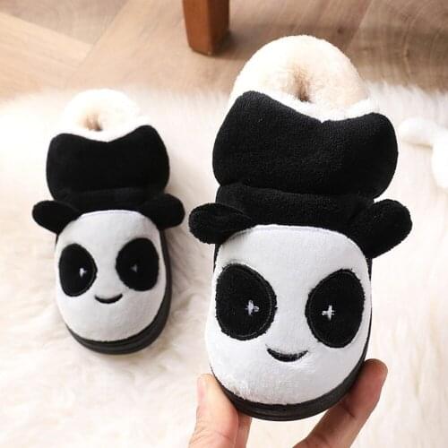 Womens Girls Cute Warm Panda Shape Plush Ankle Boots Snow Thick Slip On Indoor Shoes Valentine Gift Winter Plus Size