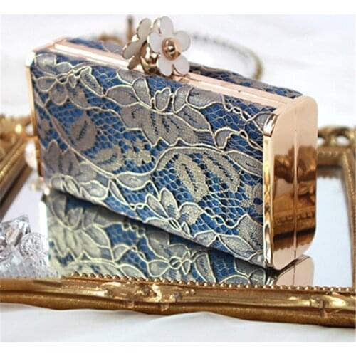Women Clutch Floral Box Handbags Lace Purse Fashion Women Messenger Shoulder Small Bags Party Ladies Wallet Valentines Day Gift