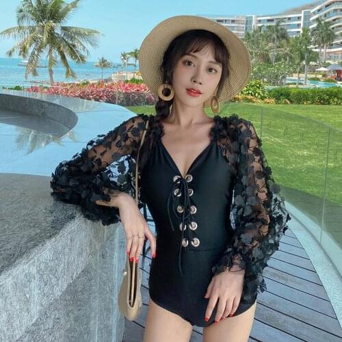 Plus Size Swimwear One Piece Swimming Suit For Women Korean Swimsuit Beach Female Solid 2021 Style Bikini New Sexy Polyester