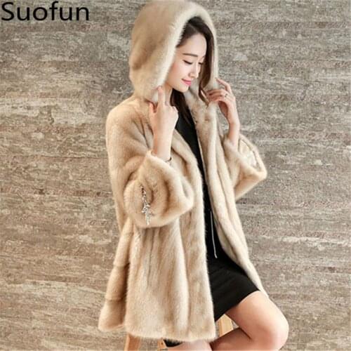 Long With Hooded Khaki Thick Loose Korean Style 2021 Fashion Imitation Mink Antnmn Women Plus Size Winter Fur Coats