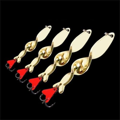 1 PCS 7 G 10 G 14 G 21 G 28 G Artificial Rotating Metal Spinner Spoon Fishing Bait Hard for Trout Pike Pesca Triple Hook Tackle