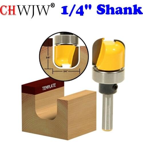 1pc 1/4" Shank Round-Nose Template Router Bit - 3/4" W X 5/8" H For Woodworking Cutting Tool