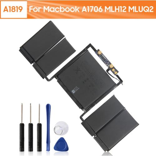 100% Original Replacement Battery A1819 For Macbook A1706 MLUQ2 MLH12 Genuine Rechargeable Battery 4314mAh