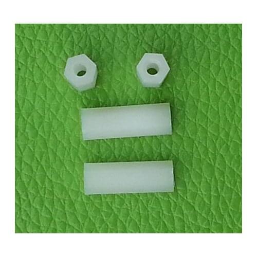 100pcs M2*8 mm Nylon column Hexagon straight column separation column support plastic separation column Two-way stud