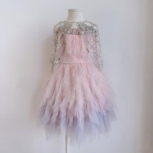 2021 Baby Girl Princess Boutique Clothes Children Diamond Cloak Sweet Style Infant Shiny Shawl Kids Princess Dresses wear Coat