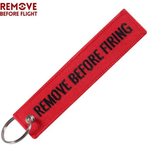 1 PC Remove Before Firing Key Chain Red Embroidery Key Tag Label Key Fobs OEM Keychain Jewelry Motorcycle Keyrings Chaveiro