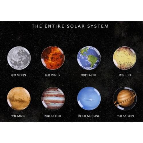 6/7/8 Inch Planetary PlateDish Space Universe Series Planet Decorative Hanging Plate Creative Home Wall Decor Items