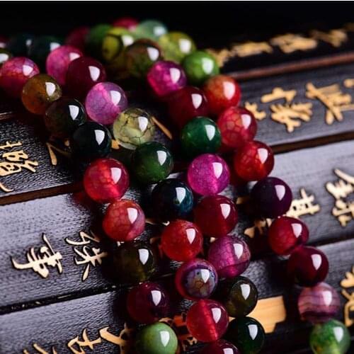 6/8/10mm Faux Tourmaline Loose Round Beads Strand Bracelet Jewelry Making hot