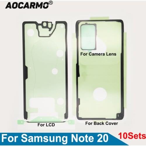 Aocarmo 10Pcs/Lot For Samsung Galaxy Note 20 LCD Screen Tape Back Cover Sticker Camera Lens Waterproof Adhesive Glue
