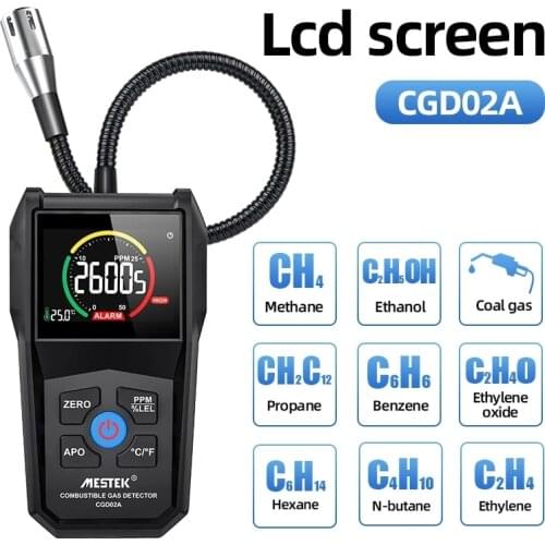 LCD Gas Analyzer Meter Automotive Combustible Gas Sensor Detector Air Quality Monitor Gas Leak Detector Gas Detector