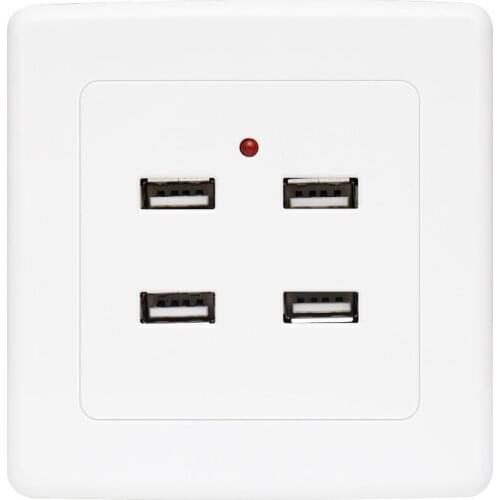 CXFG Type 86 USB Electric Socket Home 220V to 5V Four-hole USB Socket 4 port USB Socket Panel Charging 220V 4A Fast Charge