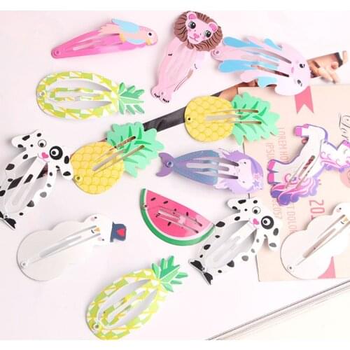 40pcs Cartoon Clips Cute Hair Clips Girl Hair Clips Metal Snap Barrettes Multiple Style Little Hairpin Hair Accessories for C5AF