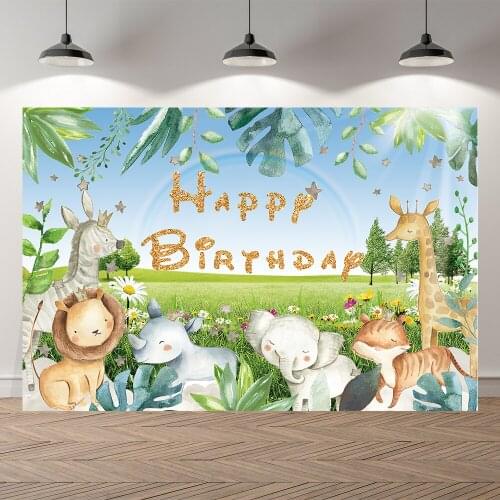 Neoback Safari Wild One Forest Kids Portrait Happy Birthday Backdrop Baby Shower Professional Studio Photography Background