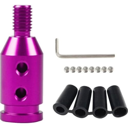 Custom Aluminum Universal Shift knob Shifter Adapter for BMW Mini Non Threaded Shifters M10x1.5 (Purple)