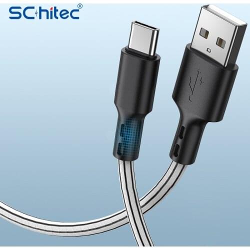 Schitec QC3.0 Fast Charging 3M USB Type C Cable Wire Phone Data Charger Cable For Samsung Galaxy Type-C USB C Cable Android