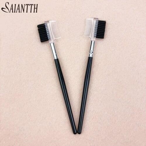 Grafting Eyelashes makeup brushes Double Head Eyebrow Comb Make up Eye Shadow Repair Brush Cosmetic Beauty Tool maquiagem 2pcs