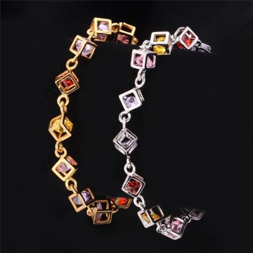 Kpop Bracelets For Women Fashion Style New Luxury AAA+ Cubic Zircon Gold/Silver Color Jewelry Bracelet H949
