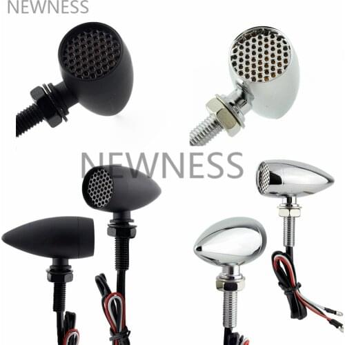 Motorcycle Grid metal Retro Bullet Turn Signal Light Indicator LED Brake Light For Harley Dyna Softail Fatboy FXDB Sportster 883