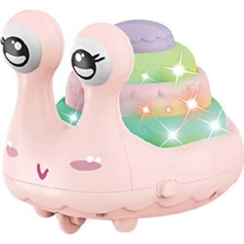 Cartoon Colorful music Lighting Walking Inertia Cars Big Snail Model Toys Car Pull Back Cars Vehicles Children Toys Girl Gift