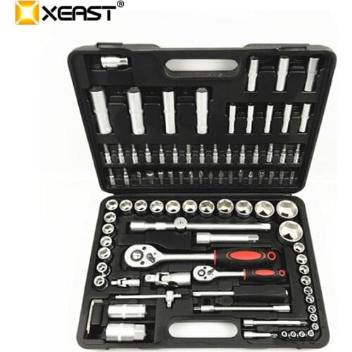 XEAST 94PC Ratchet wrench set Repair Tool Case Sleeve Universal Joint Hardware Kit Auto Repairing Hand Wrench Tool Set