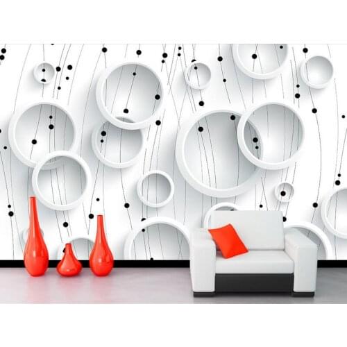 3d wallpaper custom mural non-woven 3d room wallpaper Black and white circle line 3 d painting photo 3d wall murals wallpaper