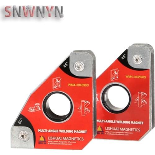 2pc Small Multi-Angle Welding Magnets Neodymium Clamp Holder 30/60/45/90 Degree Welding Positioner for Electric Welding