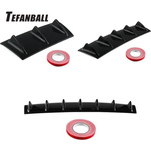 New Universal Car Rear Bumper Lip Diffuser 3-7 Fin Shark Fin Style Car Back Bumper Spoiler Lip Splitter Car-Styling Accessories
