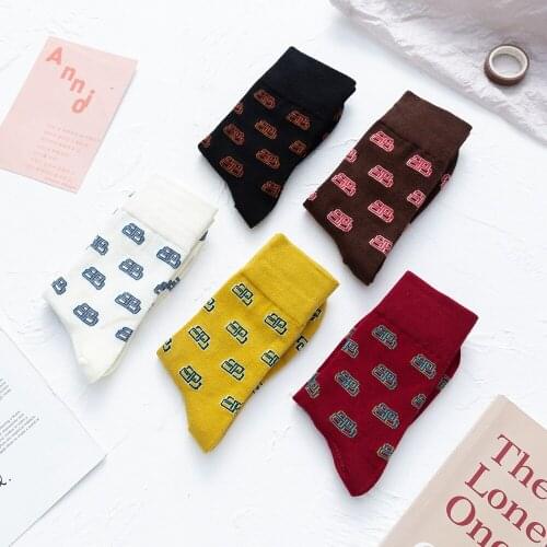 Autumn And Winter New Style Womens Socks In Tube Combed Cotton Box Jacquard Gaoluokou Casual Fashion Breathable Cotton Socks AB