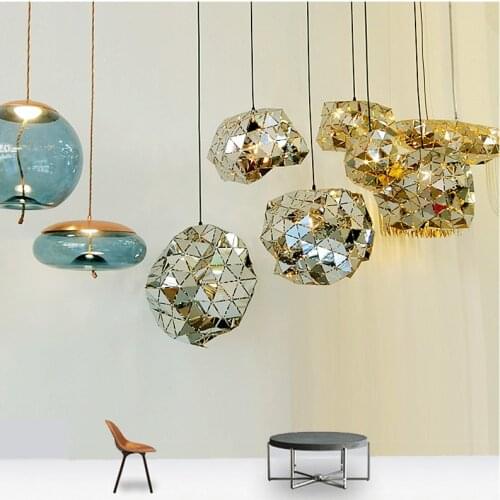 Post-modern stainless steel phantom art chandelier LED anti-rust scratch irregular lamps for living room dining room bedroom
