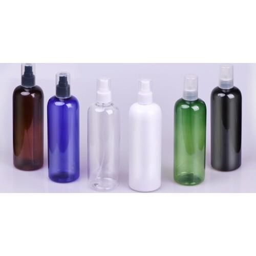 20pcs/lot)500ML White Amber Blue Empty Plastic Fine Mist Sprayer Pump Bottle Perfume Spray Bottle Cosmetic Packaging Containers