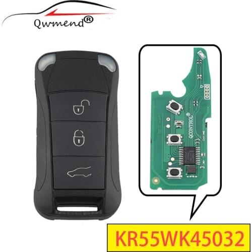 QWMEND 4 Buttons Flip Key for Porsche Cayenne Base GTS S Turbo Sport 2004-2010 Remote Car Key ID46 Chip 315Mhz KR55WK45032