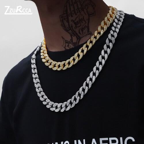 Luxury Iced Out Cuban Necklace Link Chain Miami Cuban Chain Link for Men Women Street Fashion Hip Hop Jewelry Rapper Necklaces