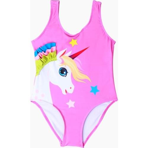 2-6 Years Girls' Swimsuit One Piece Purple Unicorn Girls' Swimsuit For Baby Suit 2021 New Fashional Childrens Swimwear
