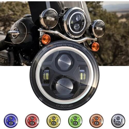 7Inch Motorcycle LED Headlight Black for Kawasaki Vulcan VN 500 750 800 900 1600 1700 1500 for 93-08 Ducati Monster 1000 600