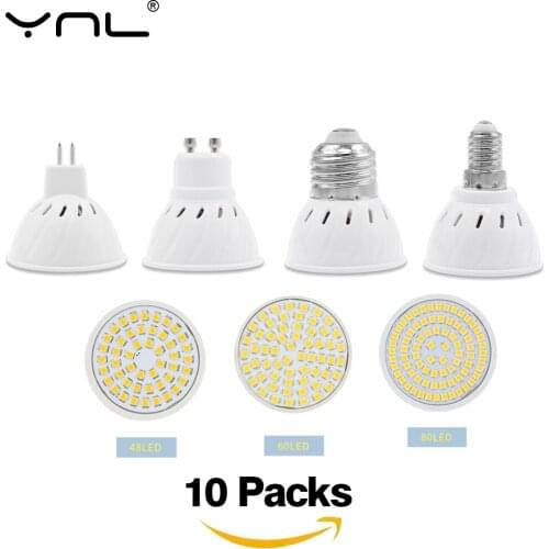 10pcs/Lot LED Bulb Lamp 220V Spotlight E27 E14 GU10 MR16 230V 240V Spot Light Bulb Kitchen Living Room For Home Indoor Lighting