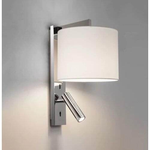 Stainless steel LED Wall Lamp with Switch E27 Bulb Bedroom Sconces Indoor Light Restaurant Industrial Decoration Home Wall Light